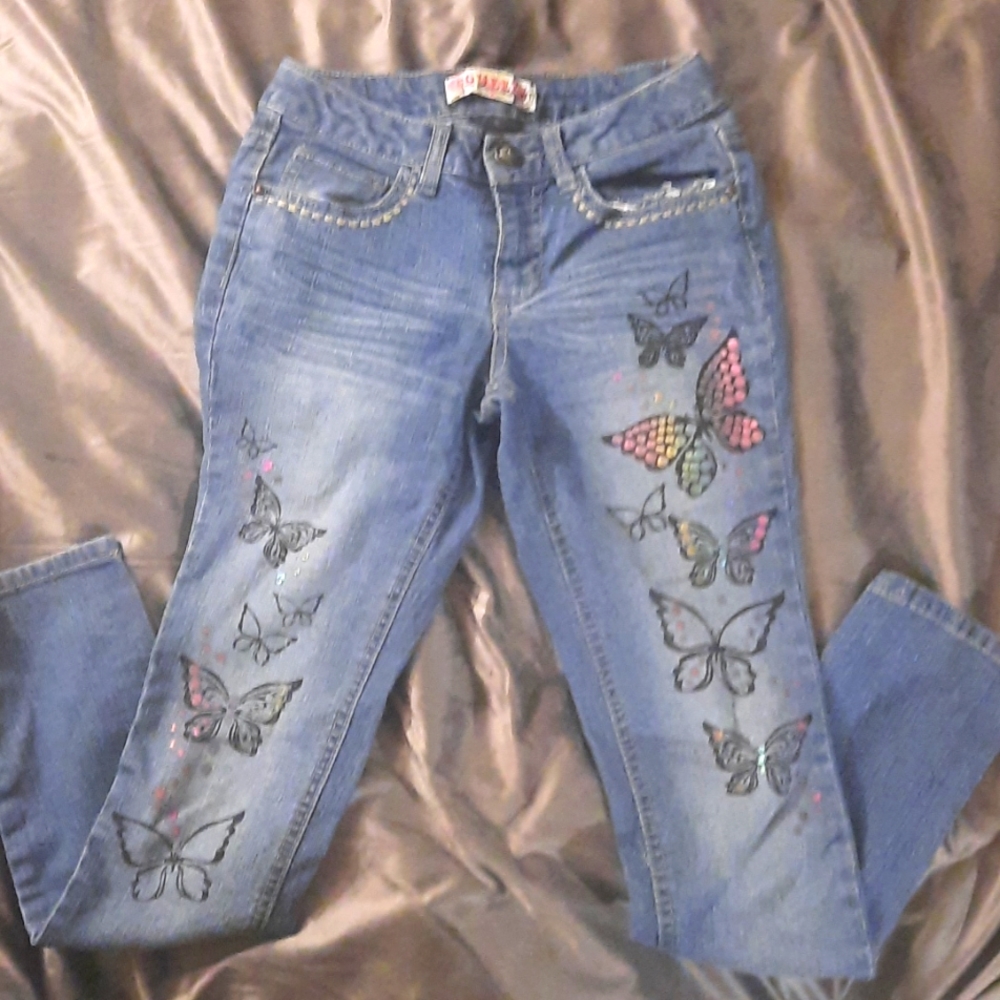 🌈🦋Rainbow butterfly jeans🌈🦋